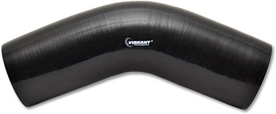 Vibrant 45 Degree Silicone Hose, 3.50" I.D. x 4.00" Leg Length - Black  - 2755