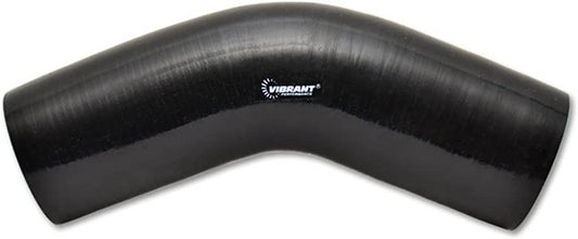 Vibrant 45 Degree Silicone Hose, 3.50" I.D. x 4.00" Leg Length - Black  - 2755